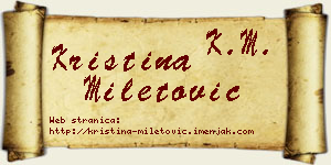 Kristina Miletović vizit kartica